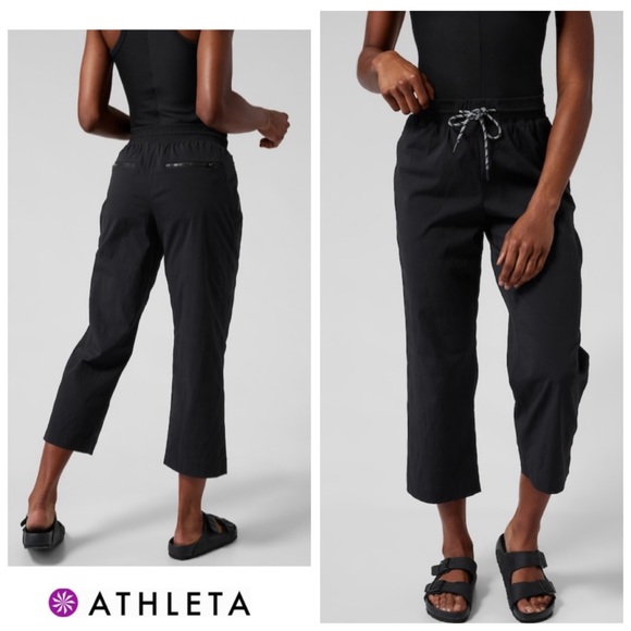 Athleta Pants - ATHLETA Trekkie Straight Crop Pant size 6 Relaxed Drawcord Waist Pants NWTS-$90